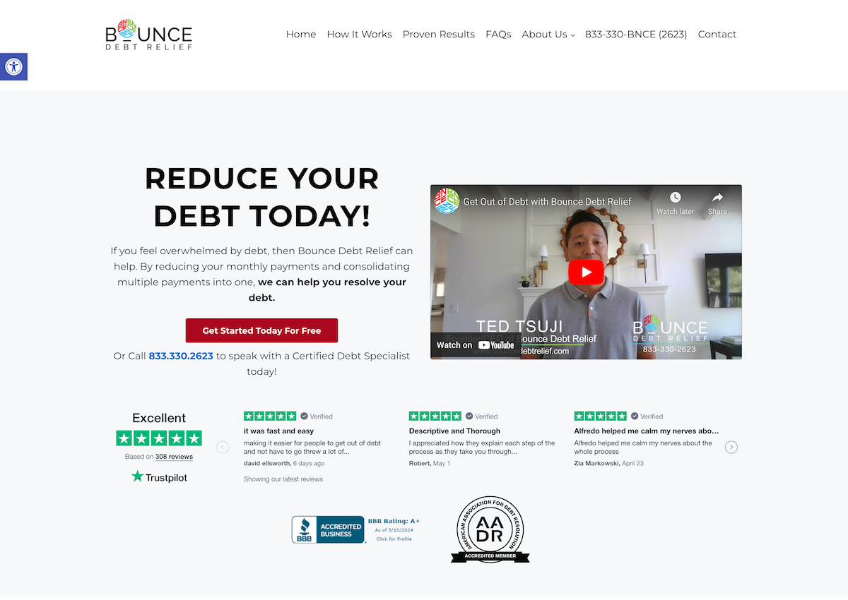 Bounce Debt Relief desktop image
